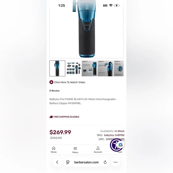 BaByliss FXONE Clipper with Blue and Black Design